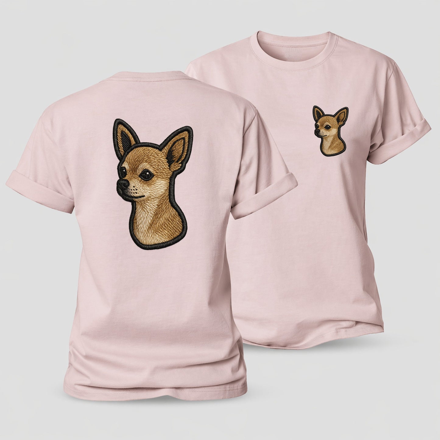 Chihuahua Modern Tiny Dog Logo With Bo Women's Cotton T-Shirt – Pink