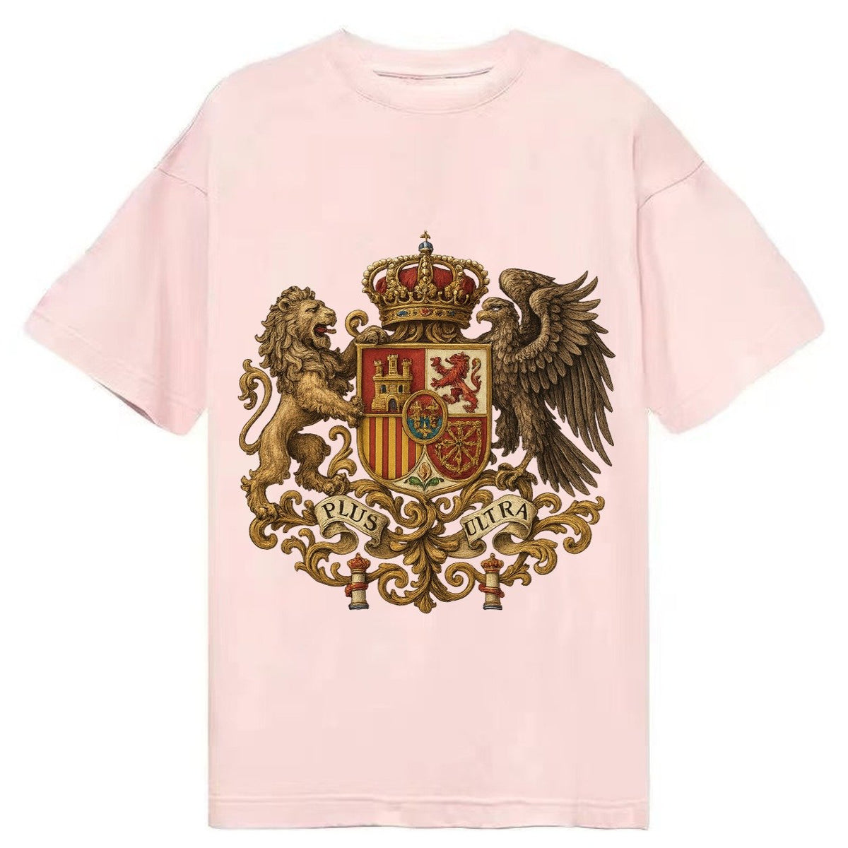 Spain Royal Logo Traditional Corona Real Espanola Plus Ultra Classic T-shirt – Pink