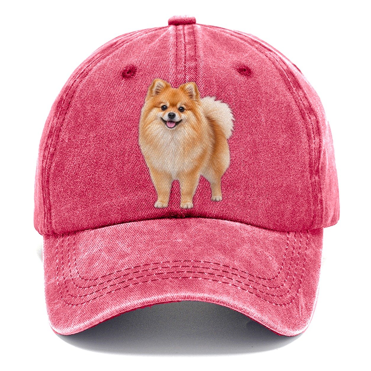 Pomeranian Standing Top Breeds Classic Cap – Pomegranate Blush