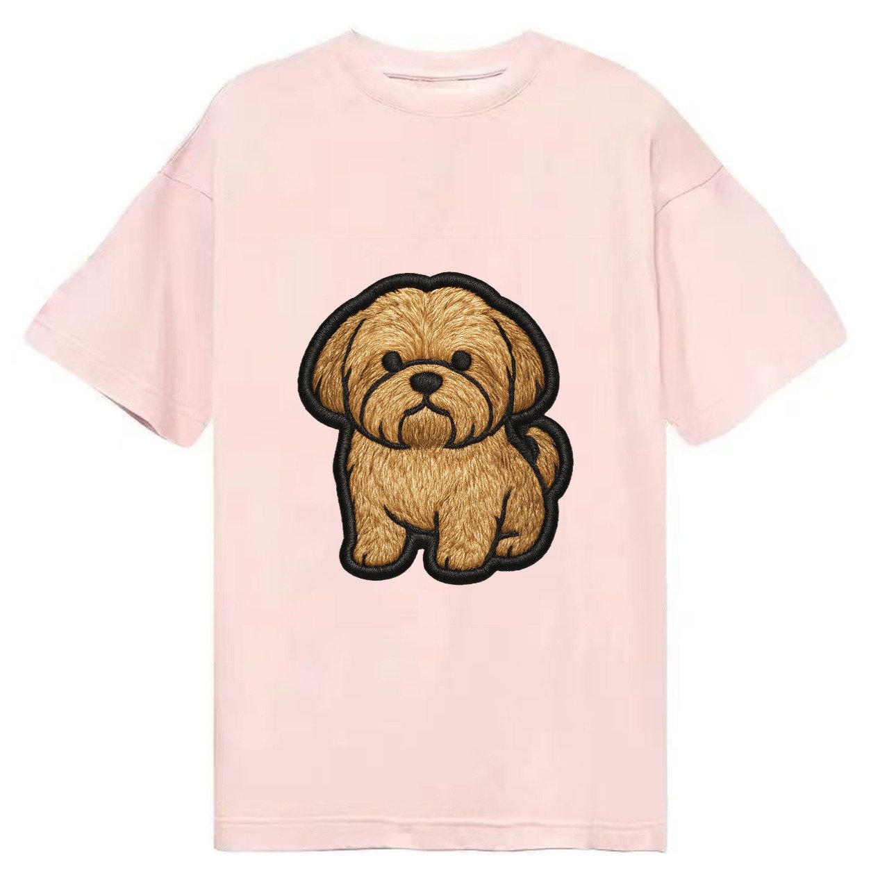 Shih Tzu Full Body Embroidered Portrait 6f81e9 Classic T-shirt – Pink