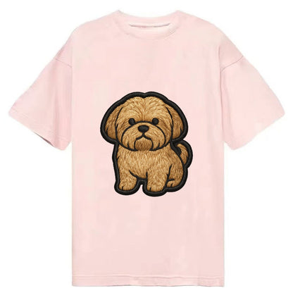 Shih Tzu Full Body Embroidered Portrait 6f81e9 Classic T-shirt – Pink