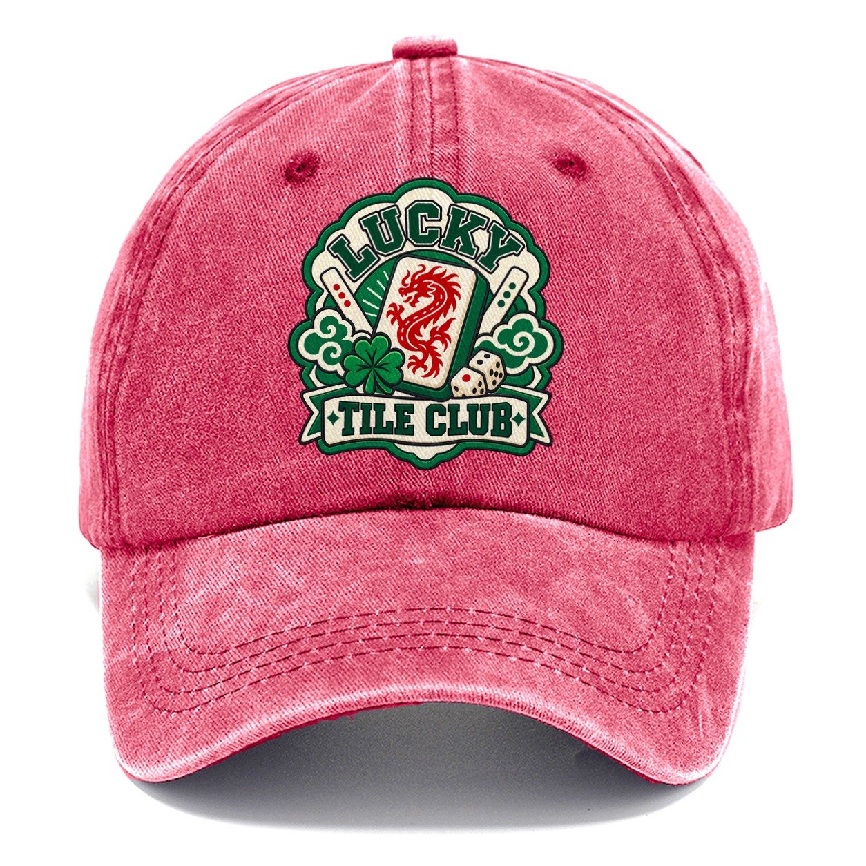 Lucky Tile Club Mahjong Game Night Classic Cap – Pomegranate Blush