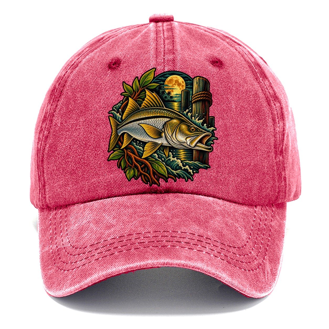 Snook Night Hunter Fishing Club Classic Cap – Pomegranate Blush