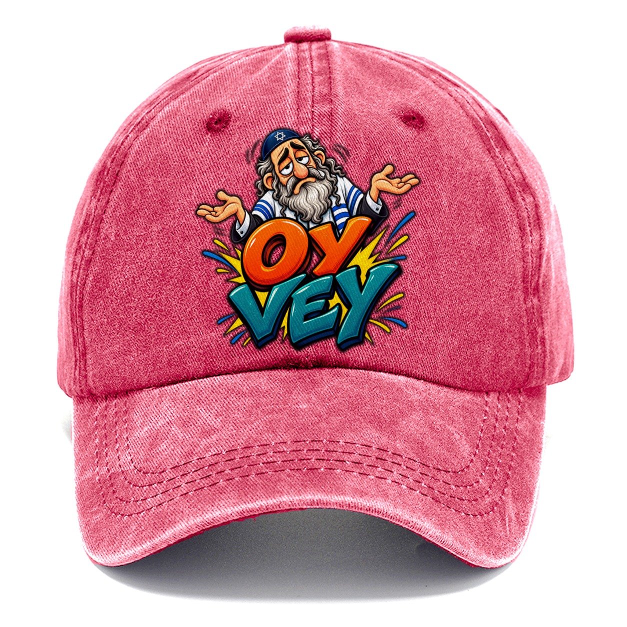 Oy Vey Drama Judaism Heritage Classic Cap – Pomegranate Blush
