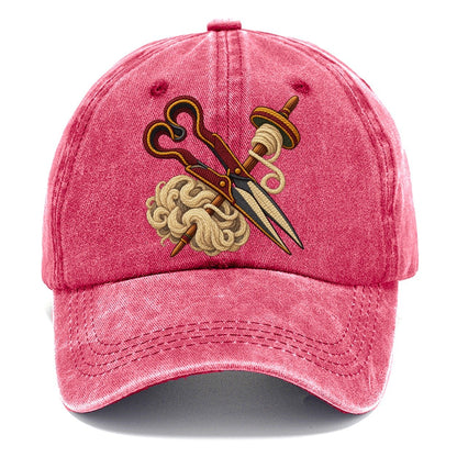 Welsh Wool Shears Spindle And Fleece Uk Culture Heritage Classic Cap – Pomegranate Blush