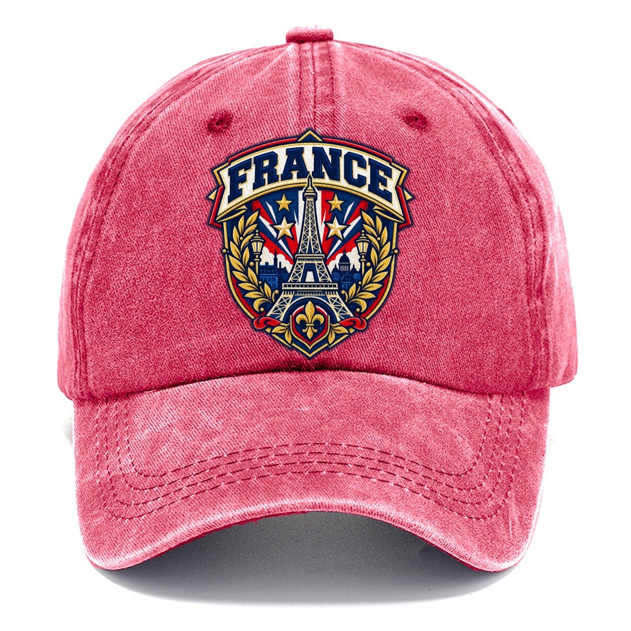 France Retro Badge Country Logos Classic Cap – Pomegranate Blush