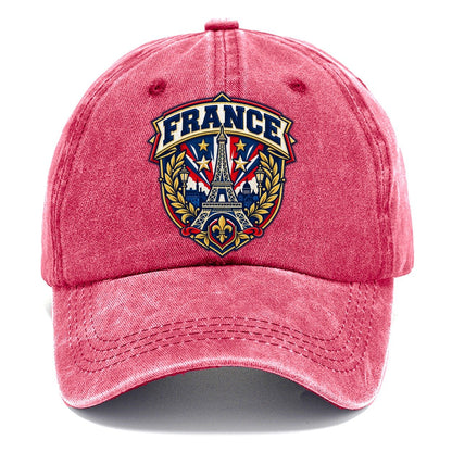 France Retro Badge Country Logos Classic Cap – Pomegranate Blush