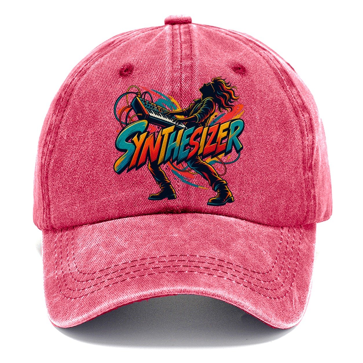 Synthesizer Wordmark Music Instruments Classic Cap – Pomegranate Blush