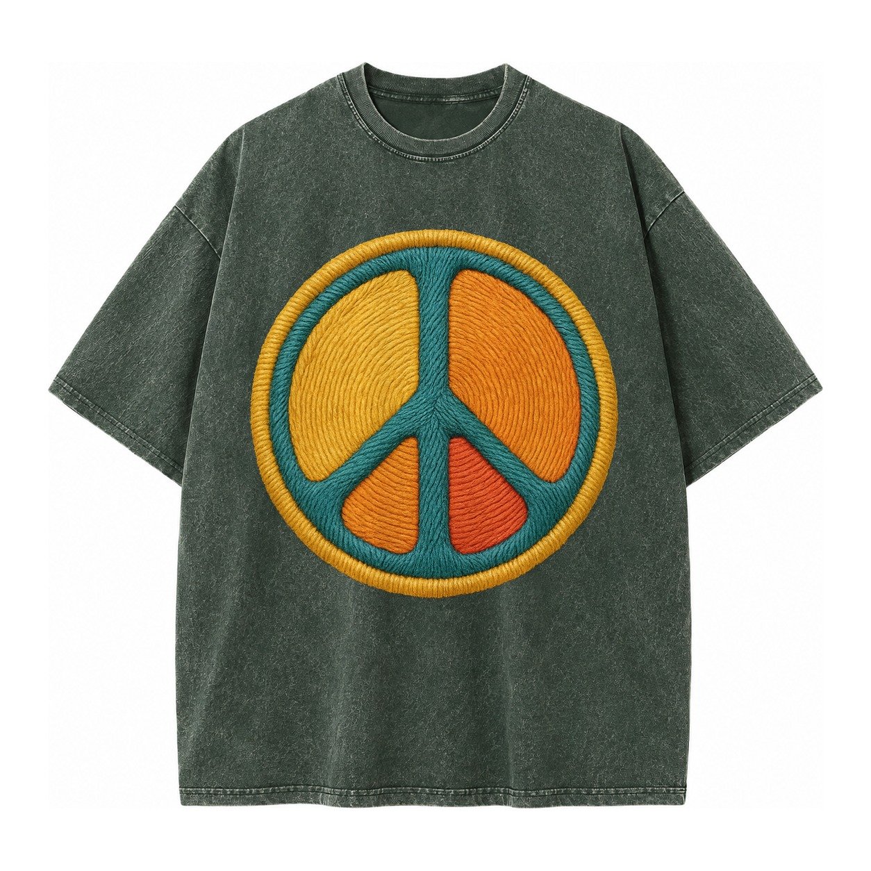 Golden Peace Vintage T-shirt – Forest Mist