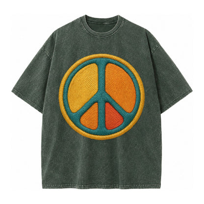 Golden Peace Vintage T-shirt – Forest Mist
