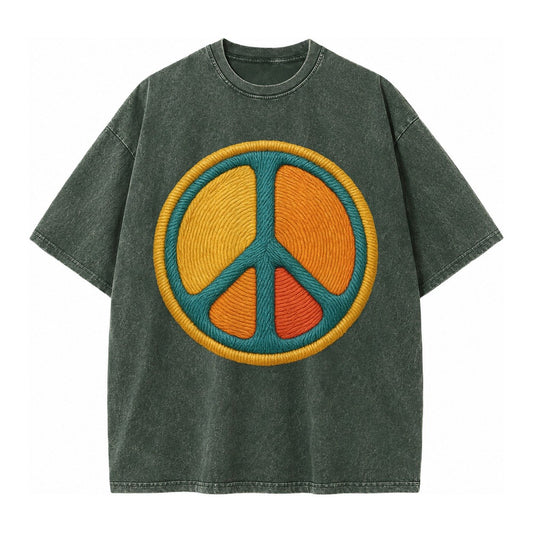 Golden Peace Vintage T-shirt – Forest Mist