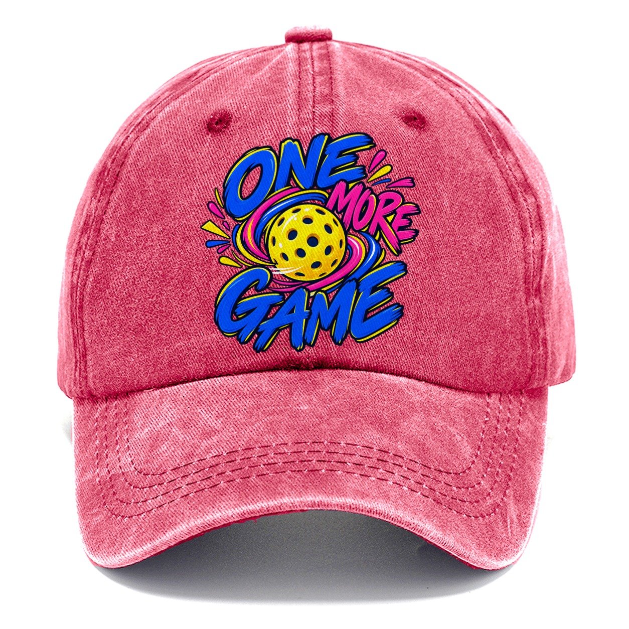 One More Game Pickleball Life Classic Cap – Pomegranate Blush
