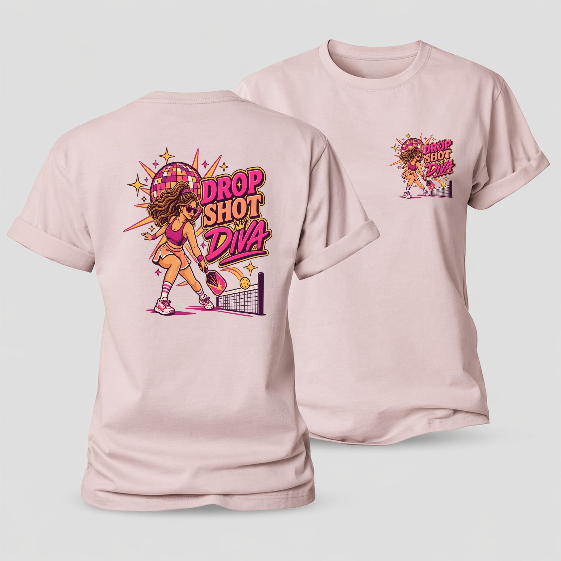 Drop Shot Diva Pickleball Life Women's Cotton T-Shirt – Pink