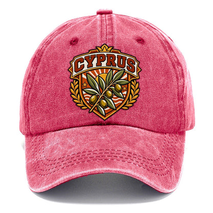Cyprus Retro Badge Country Logos Classic Cap – Pomegranate Blush