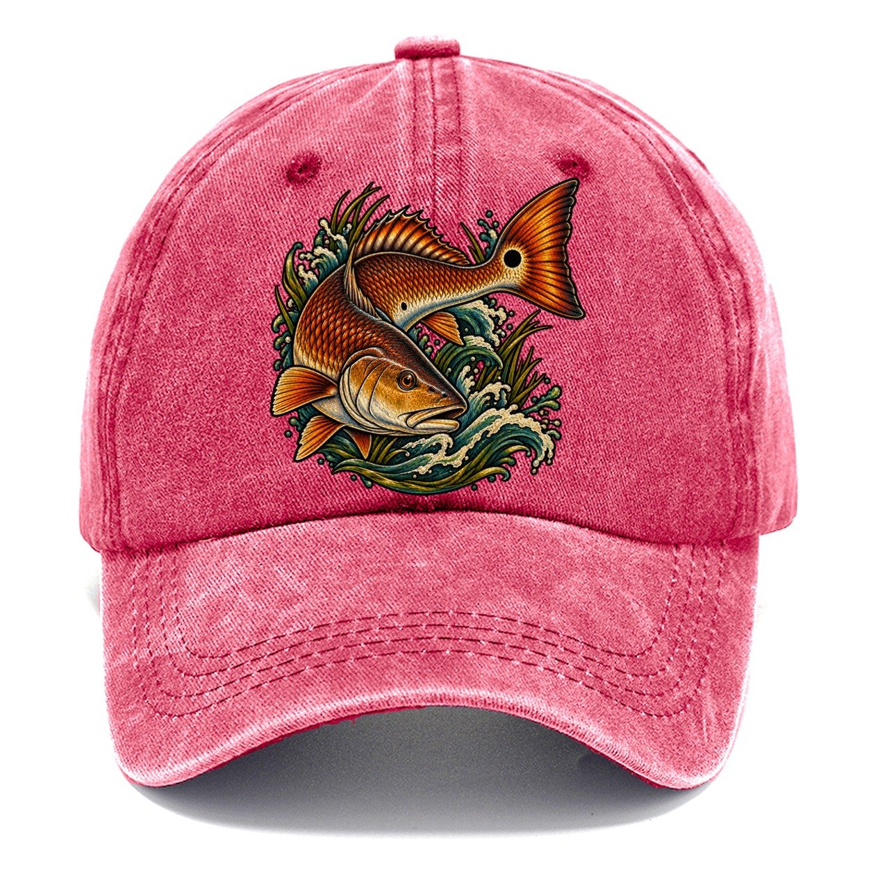 Redfish Tail Spot Fishing Club Classic Cap – Pomegranate Blush