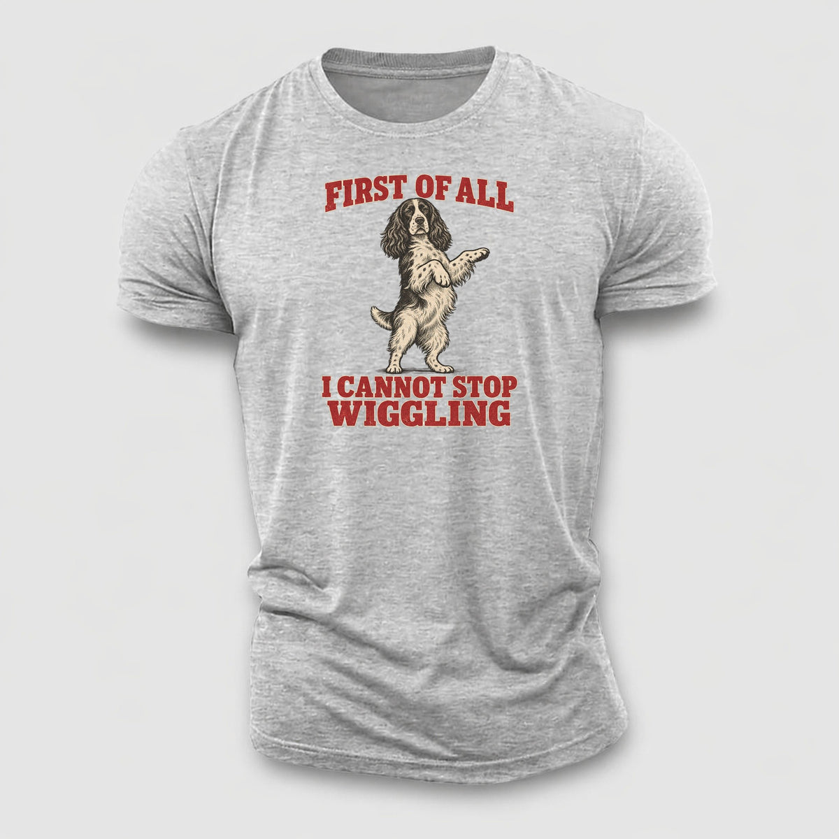 English Springer Spaniel Dog Declarations Cotton T-Shirt – Sport Grey