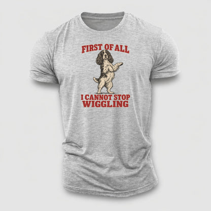 English Springer Spaniel Dog Declarations Cotton T-Shirt – Sport Grey