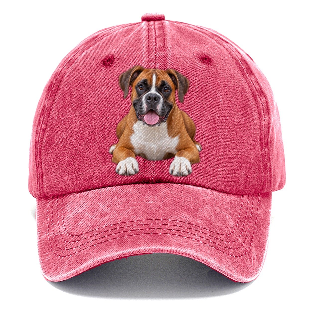 Boxer Lying Down Top Breeds Classic Cap – Pomegranate Blush