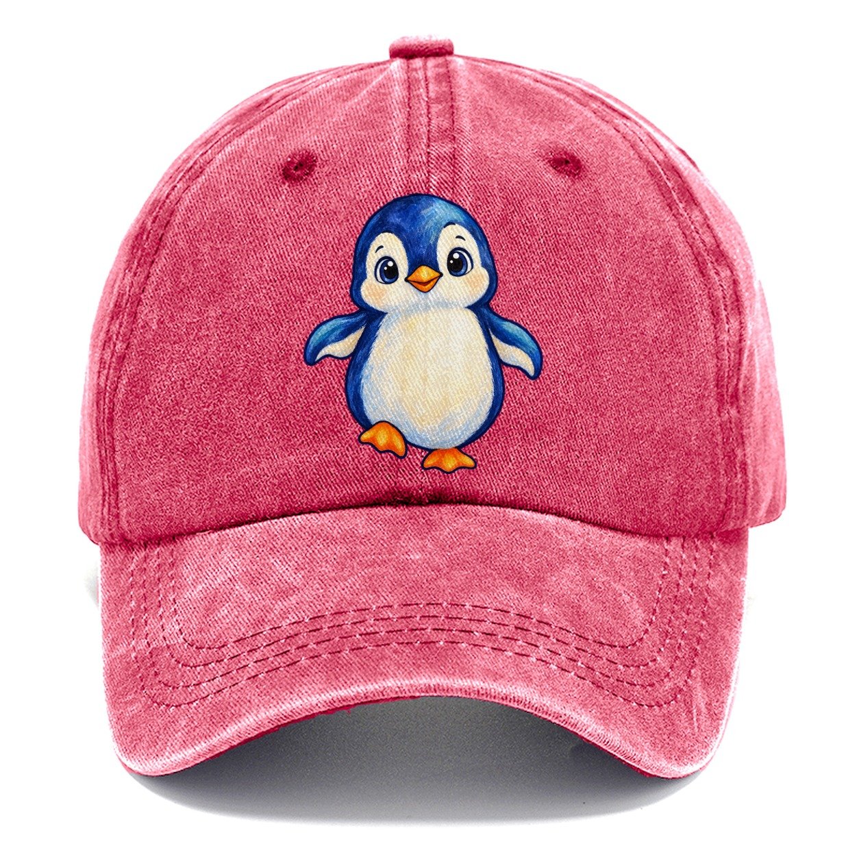 Penguin Front Waddle Sea Sprite Classic Cap – Pomegranate Blush