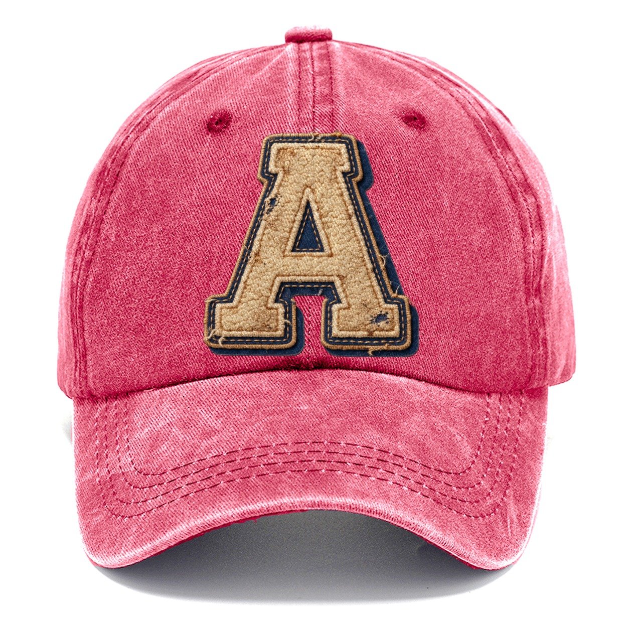 Varsity Chenille A Monogram Classic Cap – Pomegranate Blush
