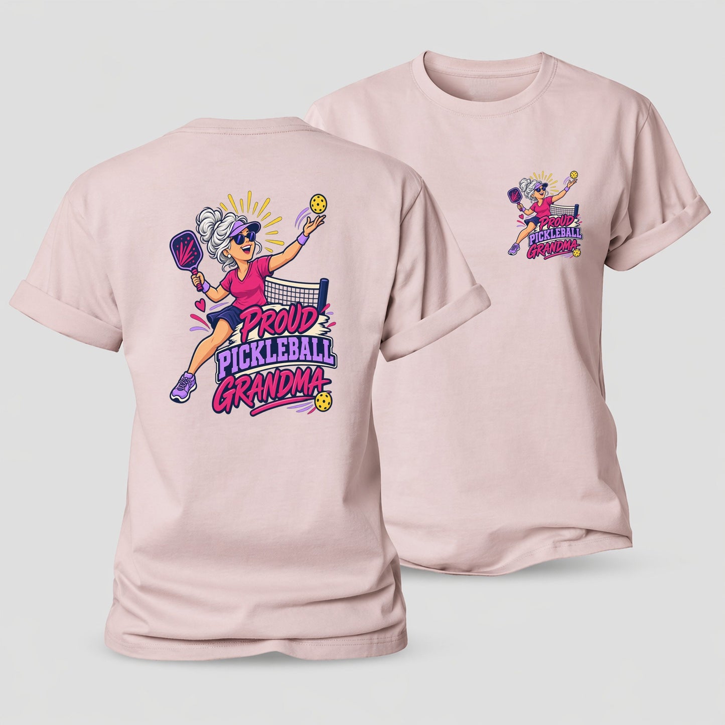 Proud Pickleball Grandma Pickleball Life Women's Cotton T-Shirt – Pink