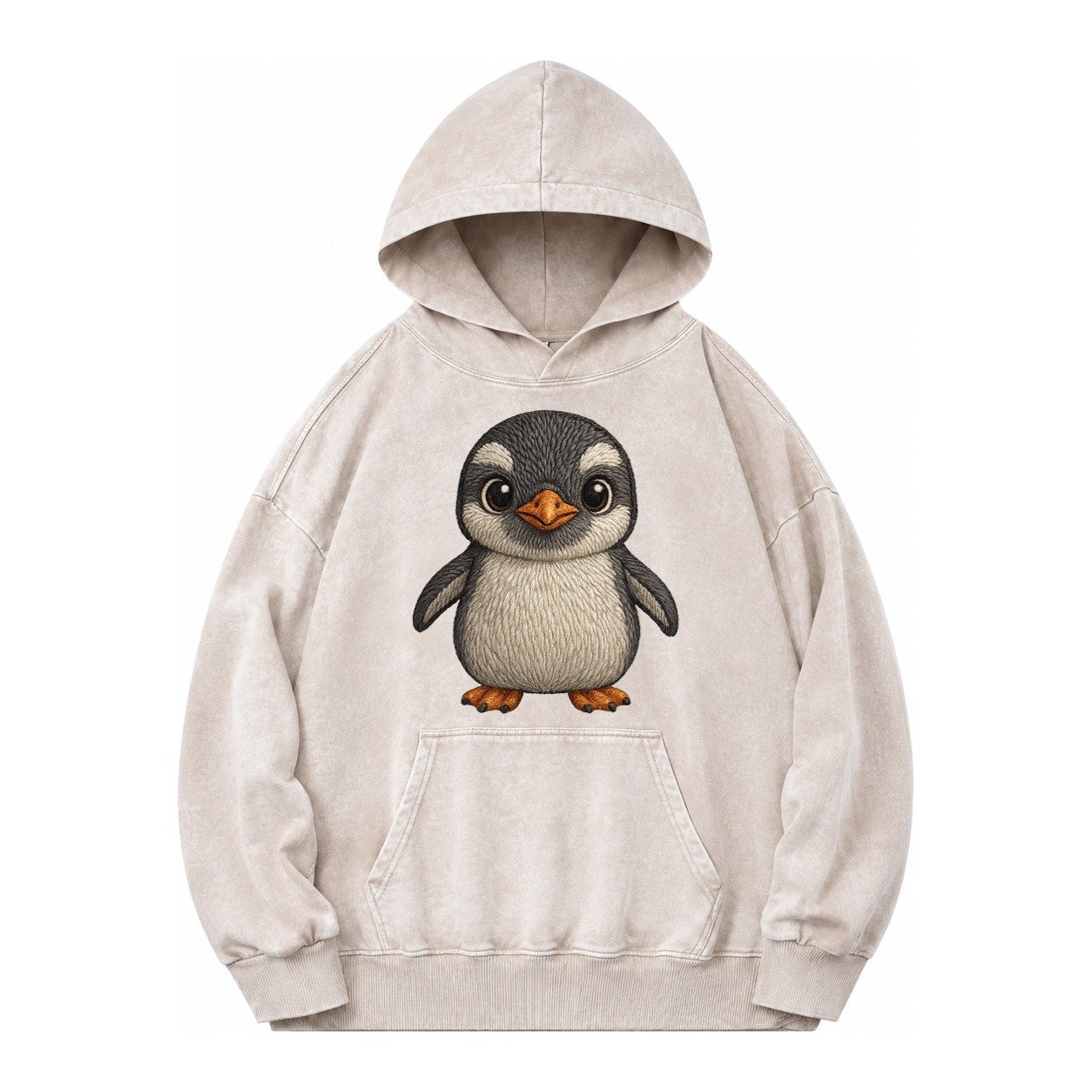 Baby Gentoo Penguin Vintage Washed Hoodie – Off White