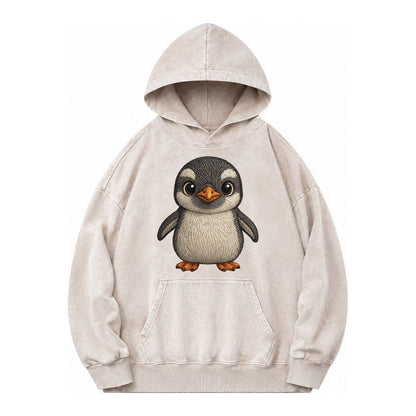 Baby Gentoo Penguin Vintage Washed Hoodie – Off White