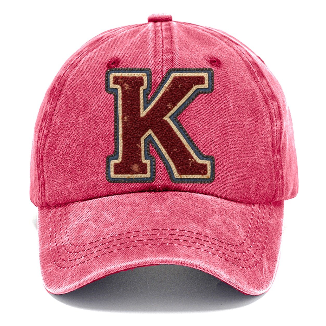 Varsity Chenille K Monogram Classic Cap – Pomegranate Blush