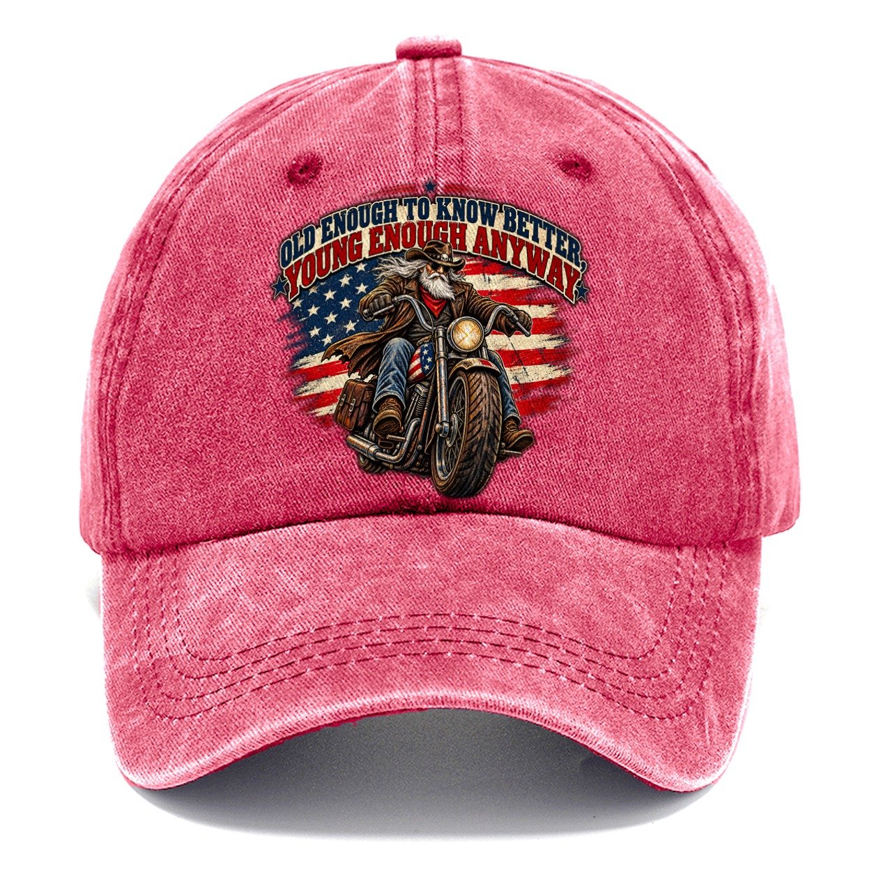 Old Enough To Know Better Young Enough Anyway Old Man Strong Classic Cap – Pomegranate Blush