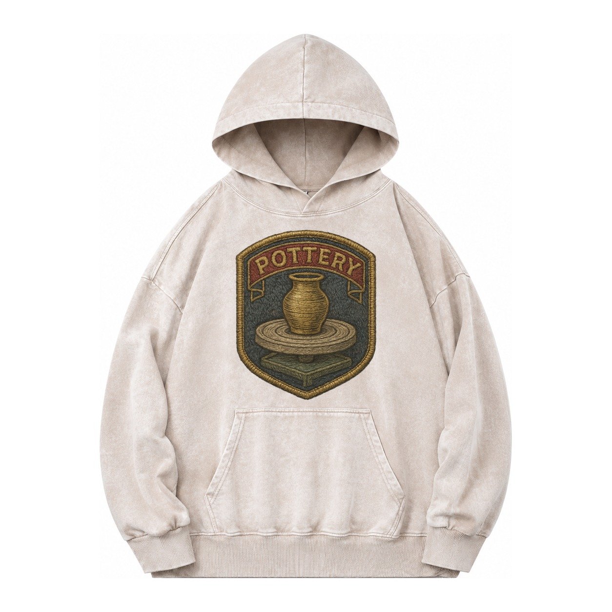 Pottery Wheel Vintage Washed Hoodie – Off White