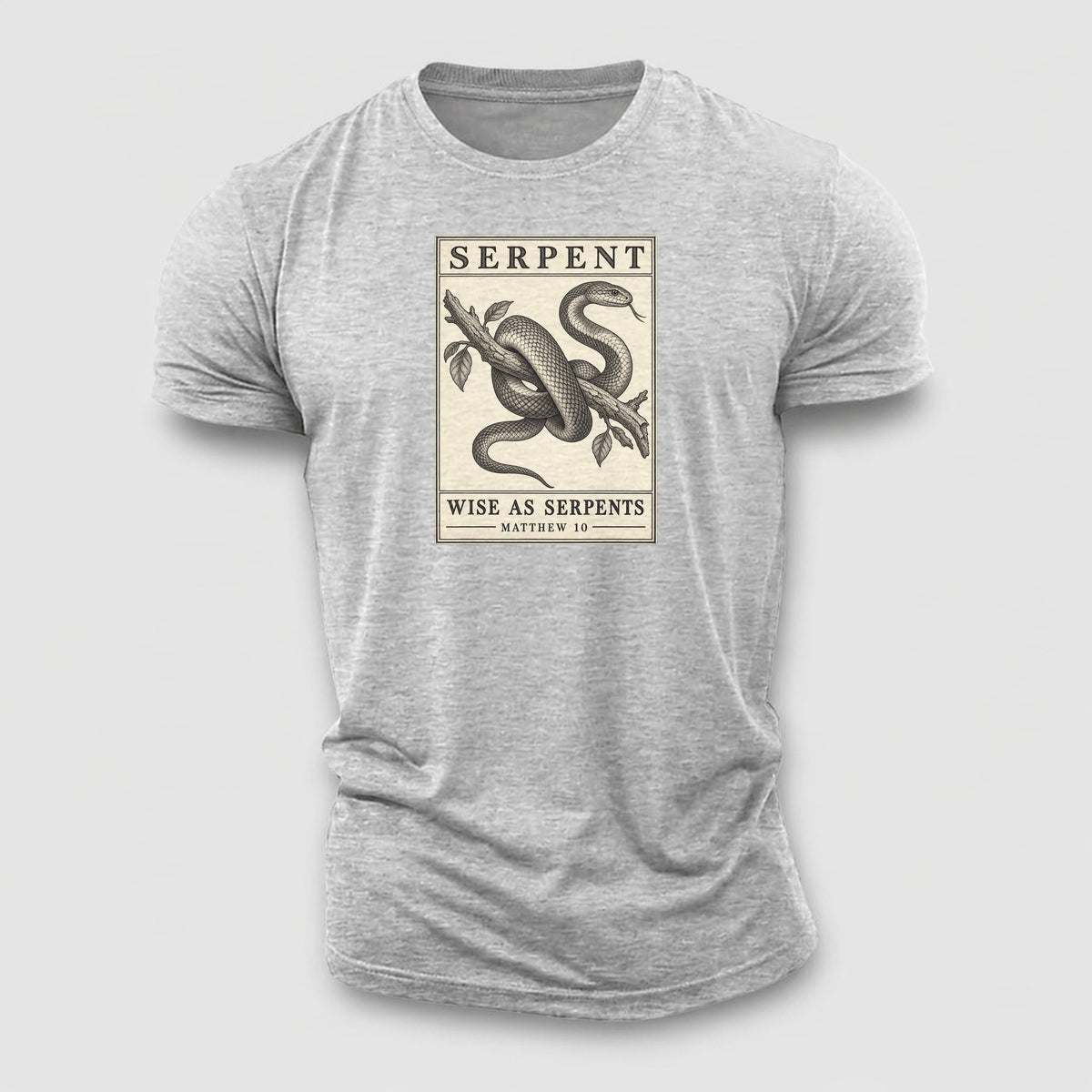 Serpent Specimen Plate Creature Canticle Cotton T-Shirt – Sport Grey