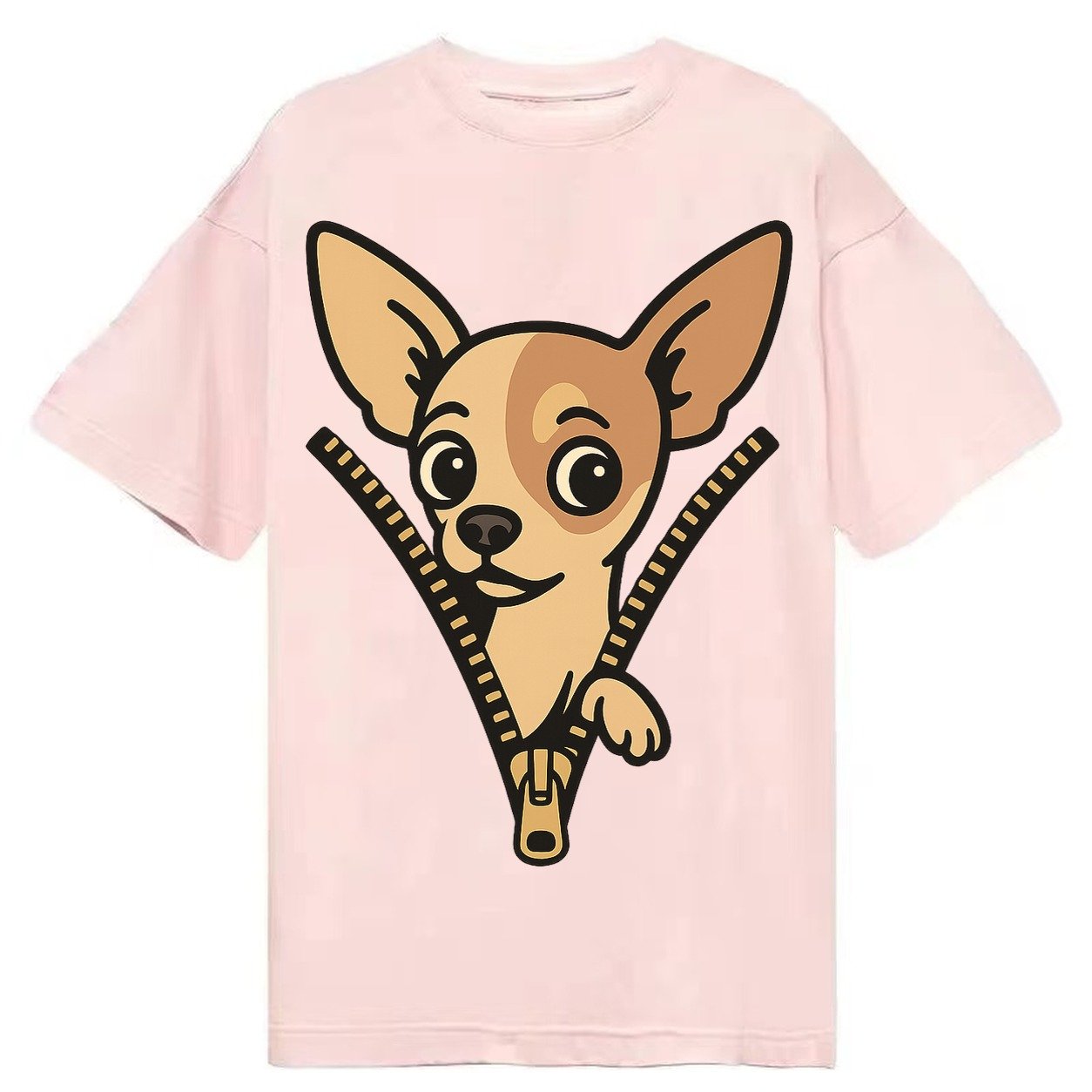 Chihuahua Apple Head Large Pointed Ears Big Round Eyes Tiny Classic T-shirt – Pink
