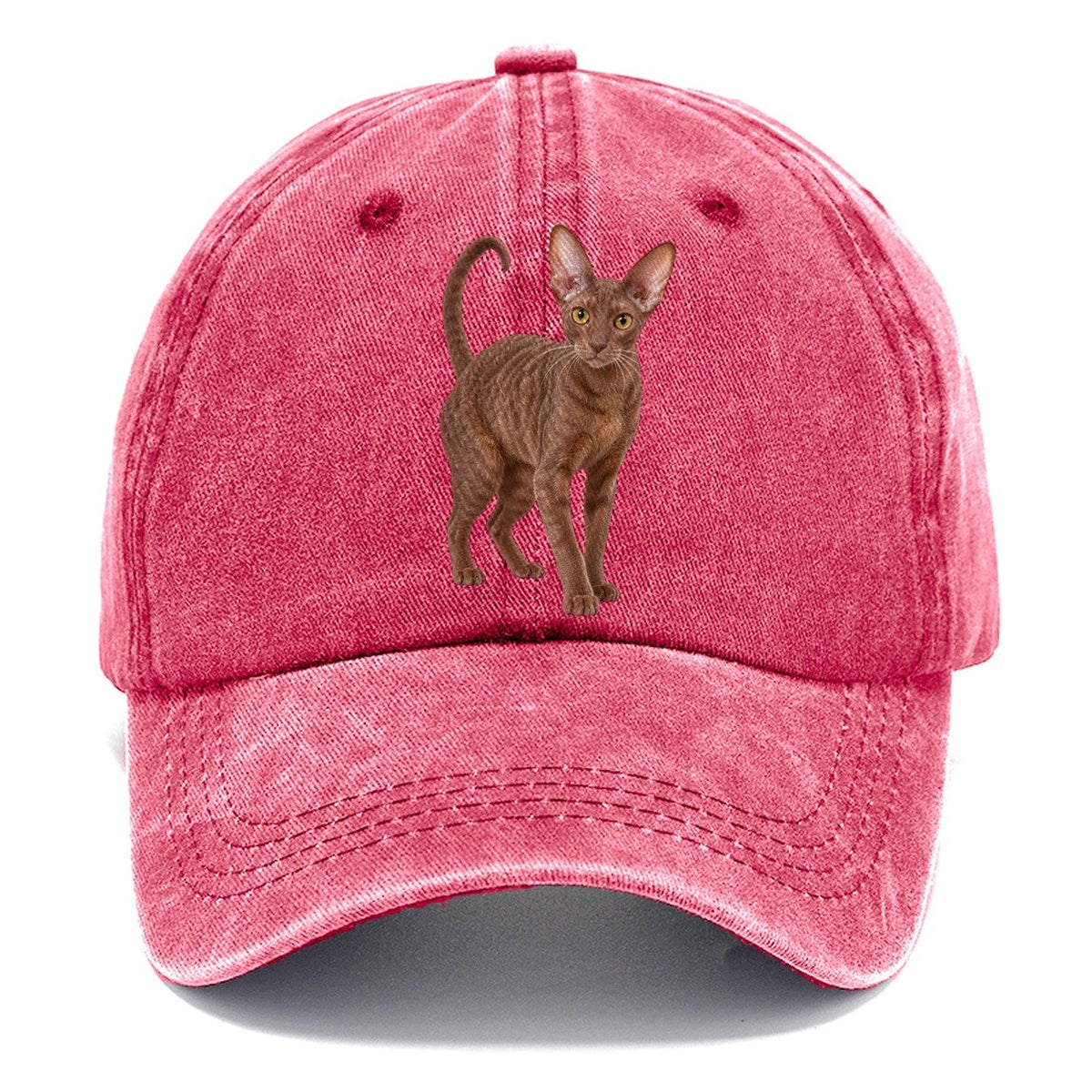 Cornish Rex Standing Three Quarter Realistic Cat Portrait Classic Cap – Pomegranate Blush