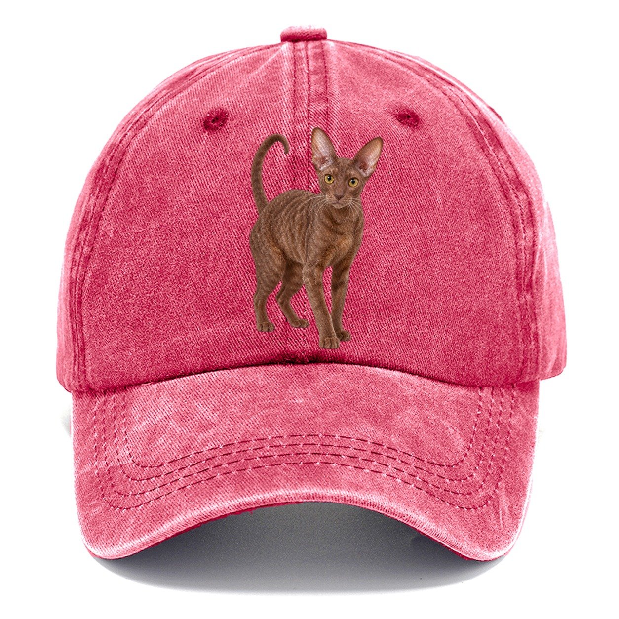 Cornish Rex Standing Three Quarter Realistic Cat Portrait Classic Cap – Pomegranate Blush