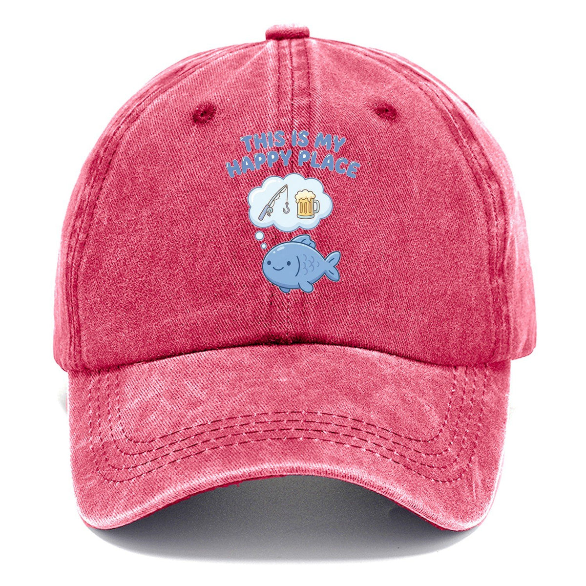 This Is My Happy Place Fishing Classic Cap – Pomegranate Blush