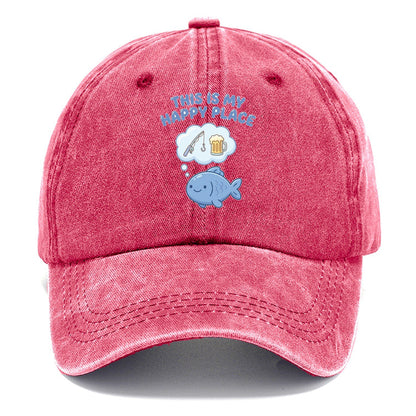 This Is My Happy Place Fishing Classic Cap – Pomegranate Blush