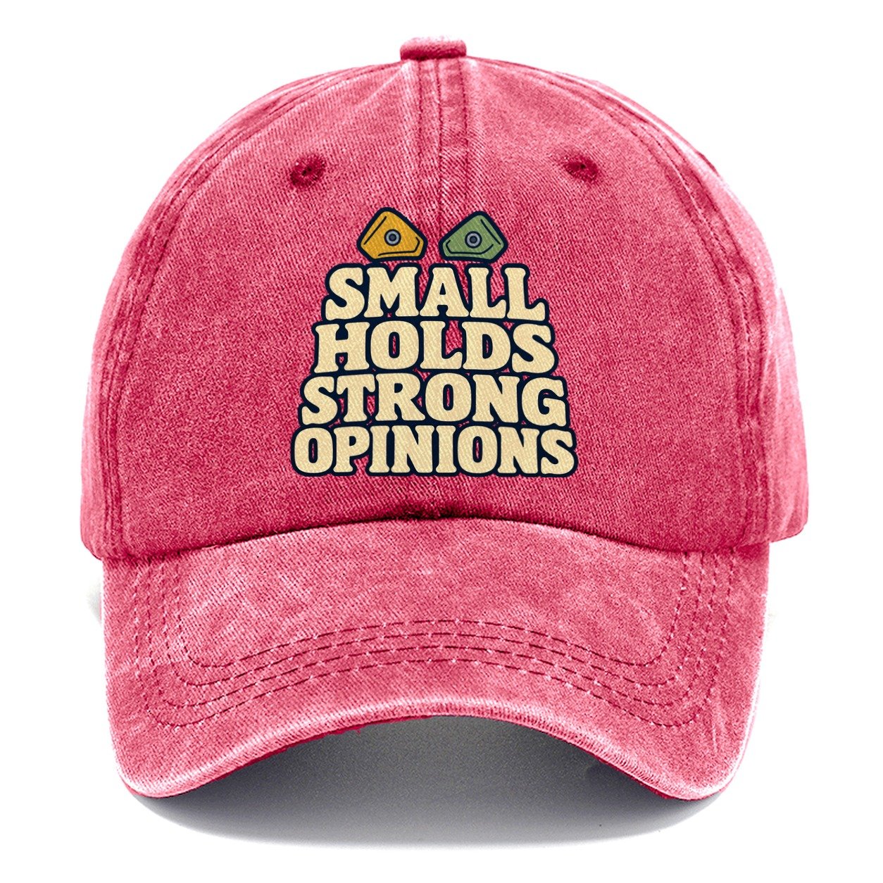 Small Holds Strong Opinions Rock Climbing Classic Cap – Pomegranate Blush