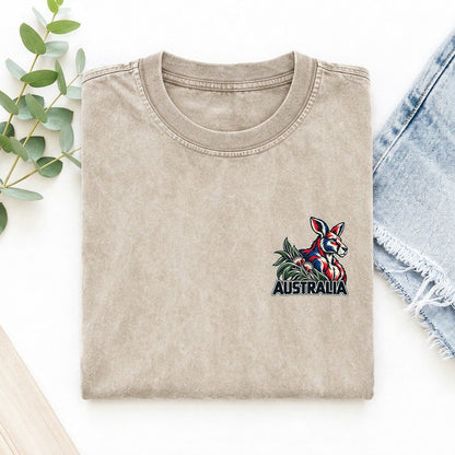 Australia Country Pride Left Chest Vintage T-shirt – Off White