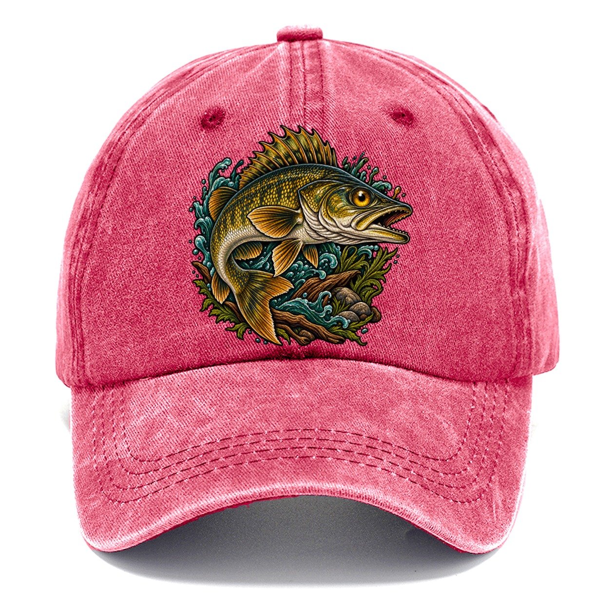 Walleye Golden Eye Fishing Club Classic Cap – Pomegranate Blush