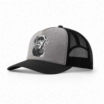 Black Labrador Trucker Hat – Grey-Black