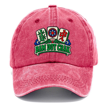 Bam Dot Crak Mahjong Game Night Classic Cap – Pomegranate Blush