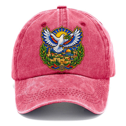 Dove Over The City Jerusalem Classic Cap – Pomegranate Blush