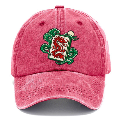 Red Dragon Mahjong Game Night Classic Cap – Pomegranate Blush