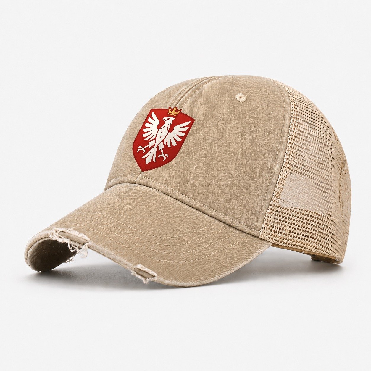 Poland White Eagle Washed Trucker Hat – Khaki