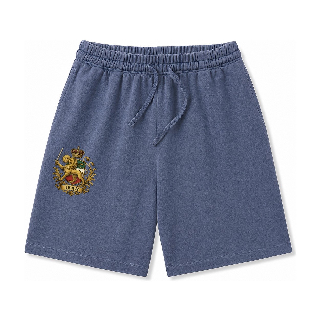 Royal Iran Coat Of Arms Washed Shorts – Navy Blue
