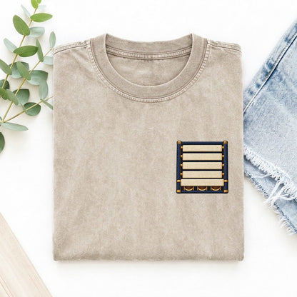 Marimba Rising Bars Left Chest Vintage T-shirt – Off White