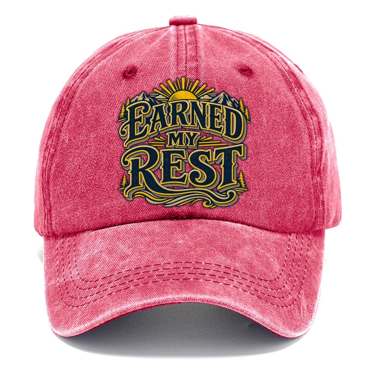 Earned My Rest Retired Living Classic Cap – Pomegranate Blush