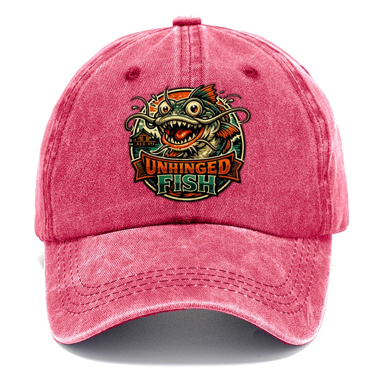 Unhinged Fish Catfish Classic Cap – Pomegranate Blush