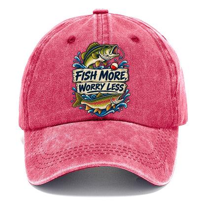 Fish More Worry Less Fishing Elegant Classic Cap – Pomegranate Blush