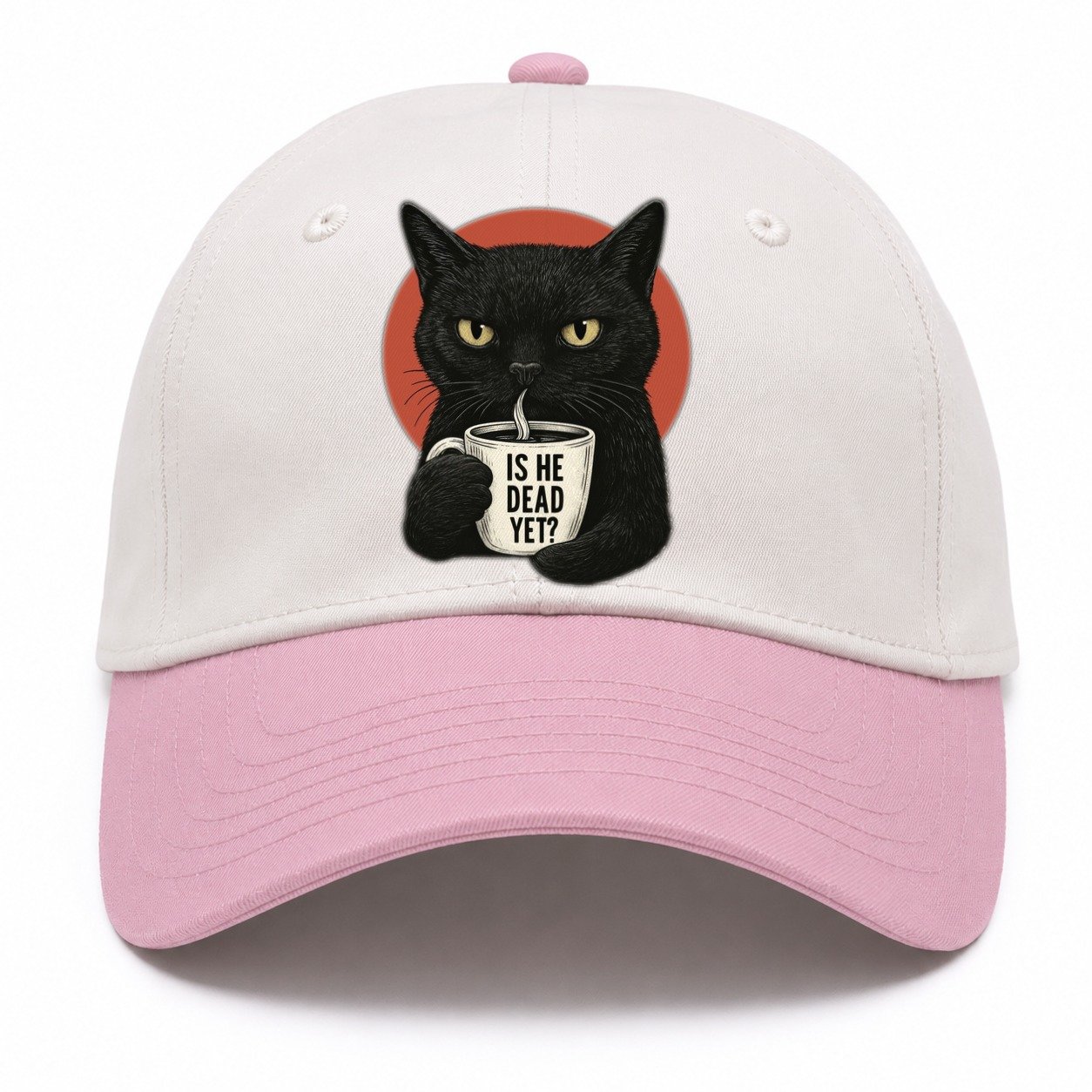 Is He Dead Yet Cat Two Tone Cap – Pink